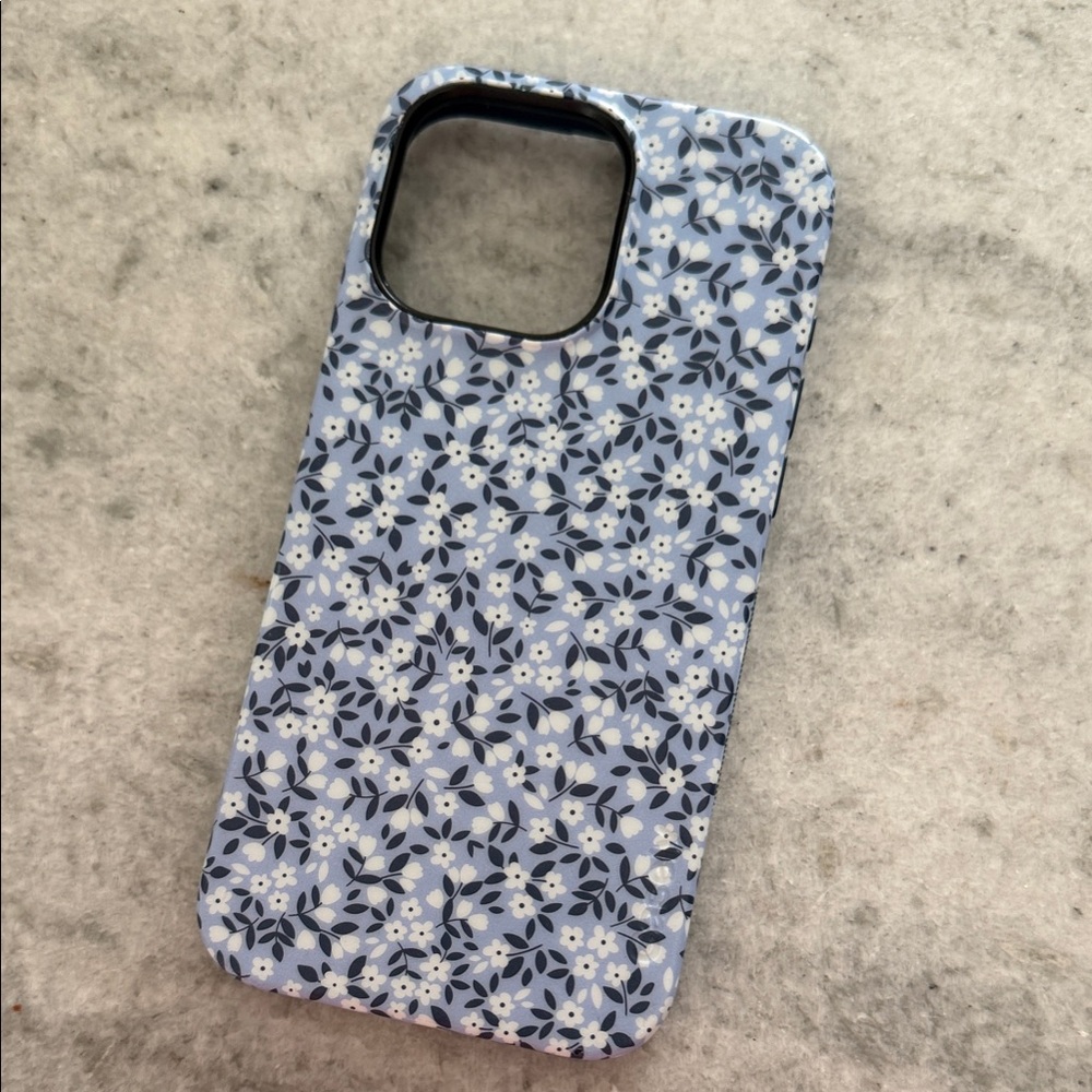 Floral Blue Protective Phone Case - Unbranded